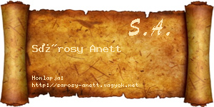 Sárosy Anett névjegykártya