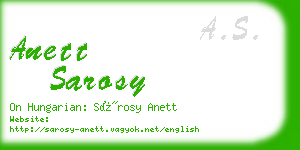 anett sarosy business card